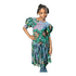 Aveline Girls Ankara Blouse with Puff Sleeve and Pleated Drop-Hem – African Print Statement Top for Modern Girl.