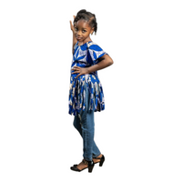 AYRA KIDS Elegant African Print Ankara Women’s Handmade Ruffle Sleeve Top Only