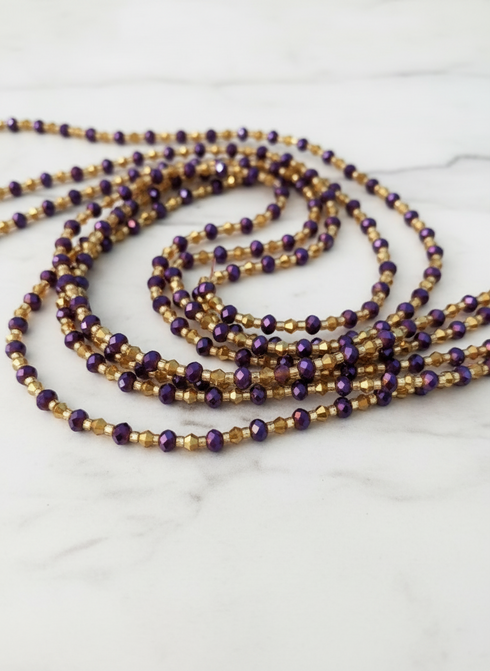 Ayana Purple Embellishment Waist Beads - Ahyenie
