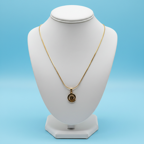 BALANCE DWENNIMMEN quarter spiral minimalistic Adinkra stainless steel necklace Only