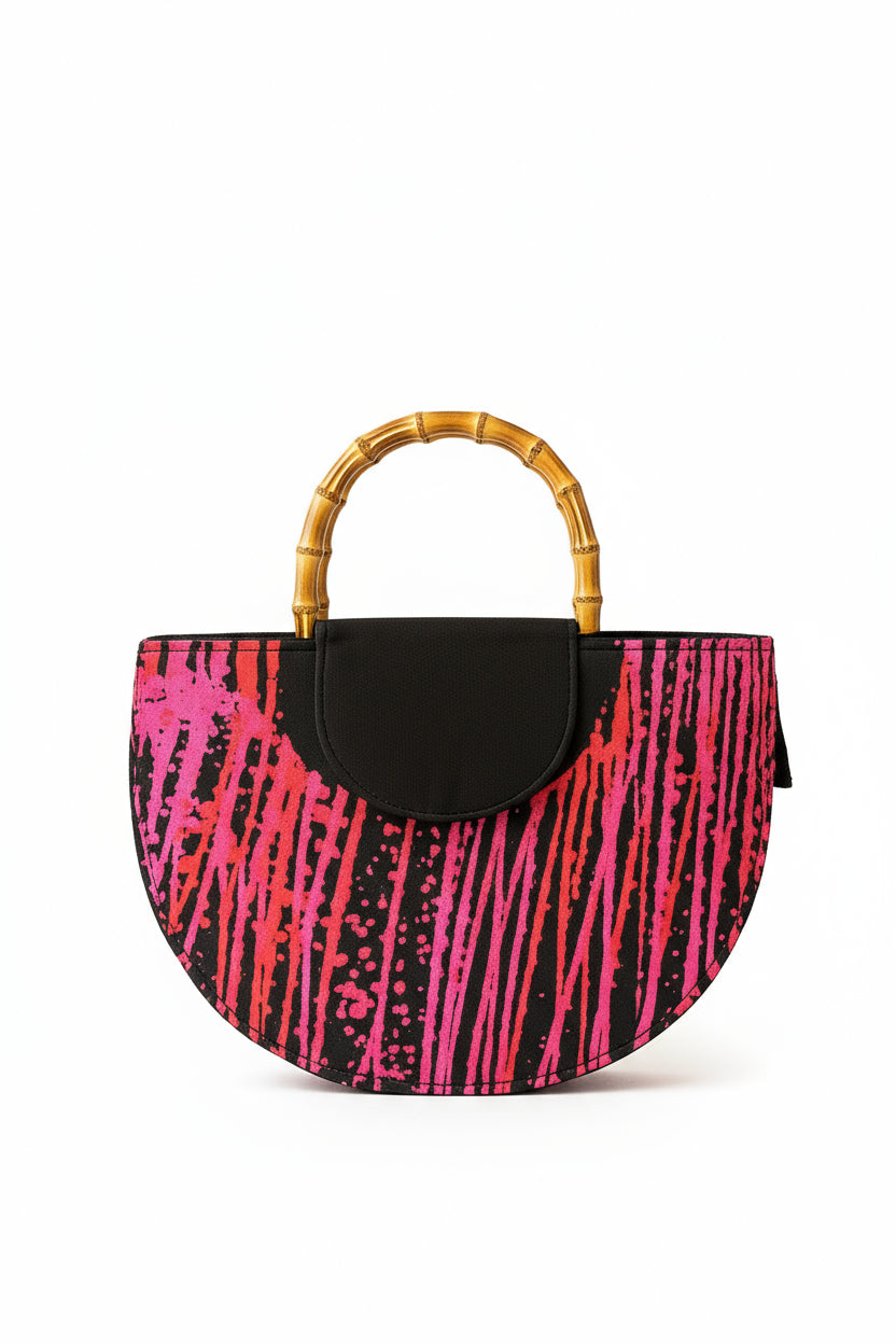 Bambara Crescent Wooden handle Handbag