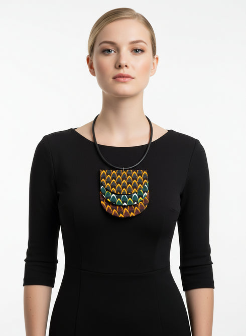 Bib Three tier Ankara Necklace