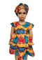 Butterfly sleeve Cut and Attach African Print Girl Dress