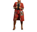 CHIPO Ankara Chic Three Quater A-Line Kimono with Matching Shorts Set.