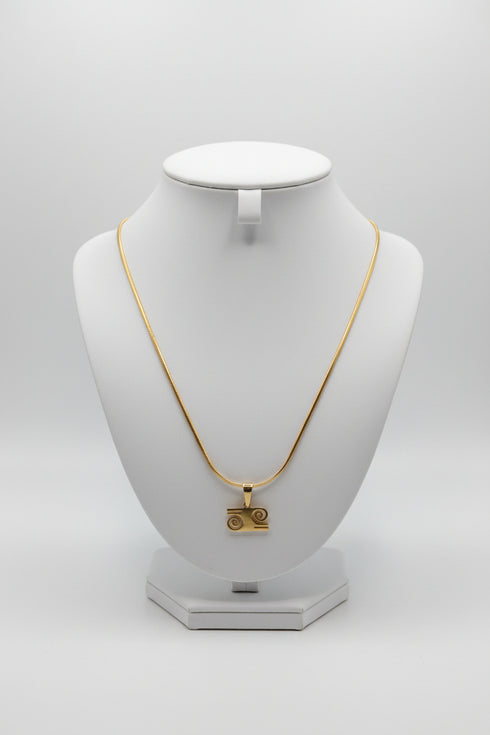 COURAGE GYAWU ATIKO non-fade gold Adinkra stainless steel necklace Only