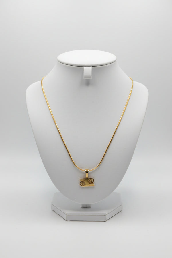 COURAGE GYAWU ATIKO non-fade gold Adinkra stainless steel necklace Only