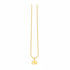Gold necklace with a clasp on a marble surface