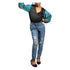 Chisomo Girl's Black Velvet V-Neck Blouse with Ankara Balloon Sleeves – Elegant African Print Top Only