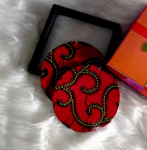 Jei-No Circular Chic Medium Ankara Print Earrings
