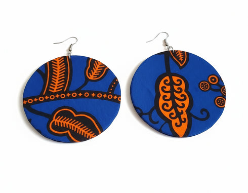 Jei-No Circular Chic Small Ankara Print Earrings