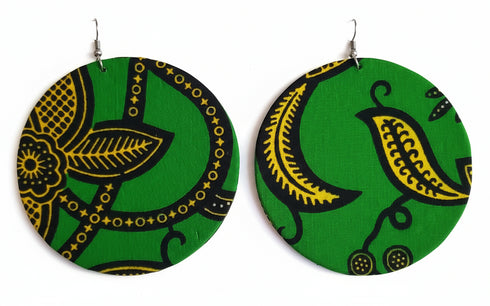 Jei-No Circular Chic Small Ankara Print Earrings