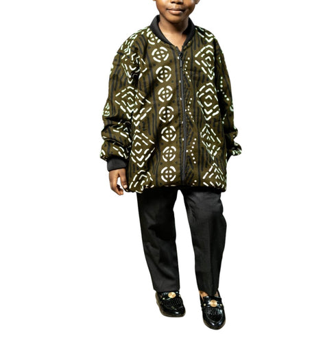 DUMISA Goldloom Batik/Adire UNISEX Bomber Jacket Only for Girls and Boys