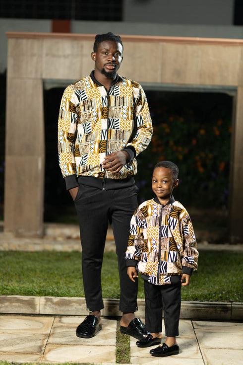 DUMISA Goldloom Batik/Adire UNISEX Bomber Jacket Only for Girls and Boys