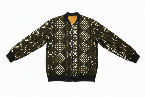 DUMISA Goldloom Bold Batik/Adire Adult UNISEX Bomber Jacket Only