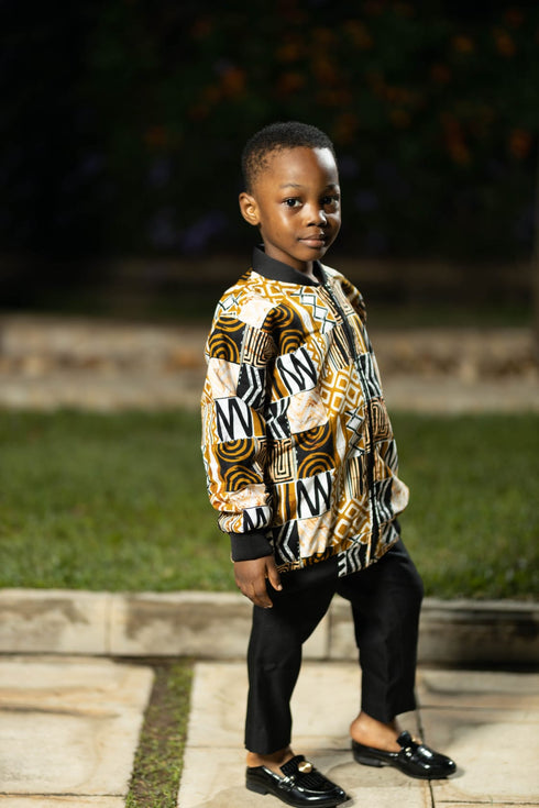 DUMISA Goldloom Batik/Adire UNISEX Bomber Jacket Only for Girls and Boys