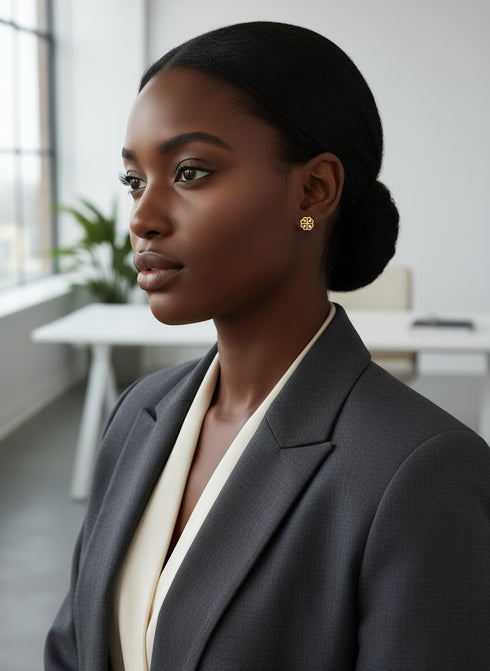 Divine Adinkra 'Nyame Dua' Stud Earrings
