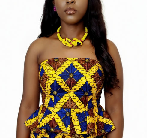 Dual Knot Ankara Necklace