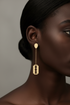 EDGE Gold Minimalist Stainless Steel Blade Drop Statement Earrings Only – Geometric Modern Dangle Earrings, Lightweight Bold Fashion Jewelry for Women, Gift for Her