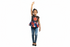 Elowen Black Lace with Flower Pattern and Ankara Peplum Top for Girls – Bold African Print Sleeveless Top Only