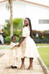 FANTA Short Golden Grace Twirl Serenity Brocade Dress