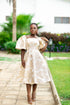 FANTA Short Golden Grace Twirl Serenity Brocade Dress
