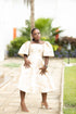 FANTA Short Golden Grace Twirl Serenity Brocade Dress