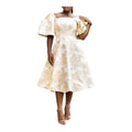 FANTA Short Golden Grace Twirl Serenity Brocade Dress