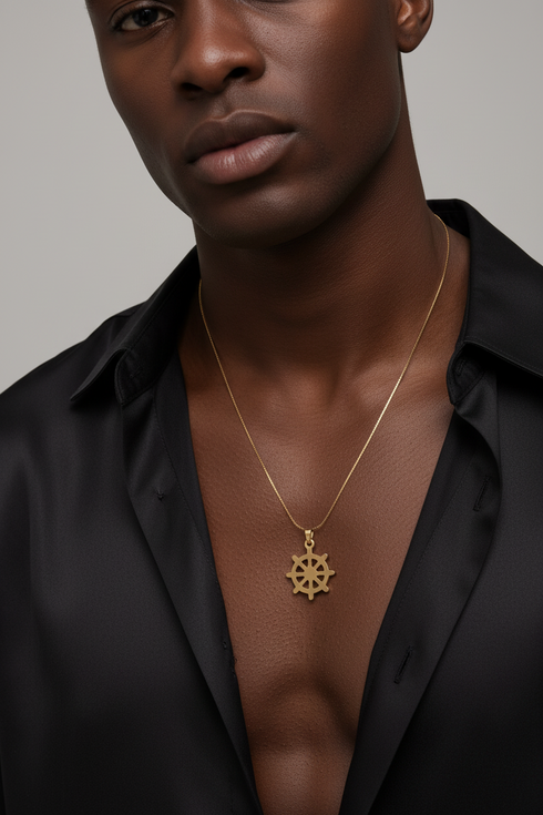 GUIDANCE HELM Gold non-fade stainless steel necklace only