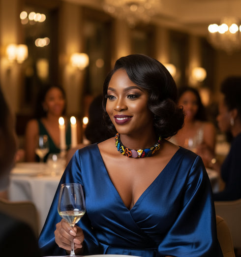 Geo-Tribal Button Choker Ankara Necklace