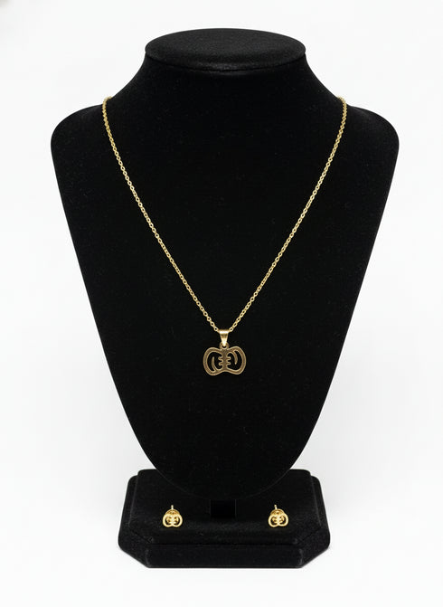 ETERNAL Grace GYE NYAME Adinkra Necklace and Earrings Set – African Stainless Steel Jewelry for Women
