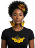 Golden Petal Cascade Accessory Set - Ankara Earring and Necklace Set