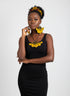 Golden Petal Cascade Accessory Set - Ankara Earring and Necklace Set