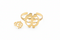 Two gold rings with unique designs on a white background