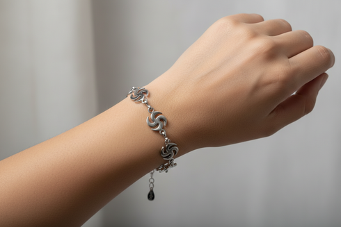 HEAVEN’S NKONTIM AND BIRIBI-WO-SORO Adinkra symbol stainless steel bracelet only