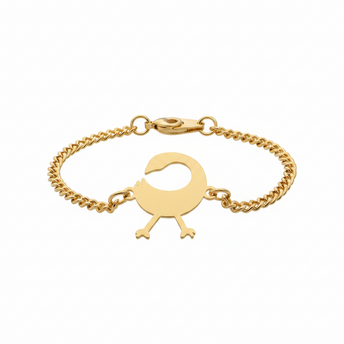 HERITAGE SANKOFA Bird Symbol chain link stainless steel bracelet only