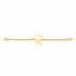 Gold bracelet with a unique clasp on a marble surface