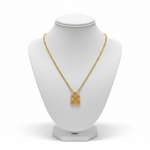 HUMBLE DWENNIMMEN non-fade gold Adinkra stainless steel necklace only