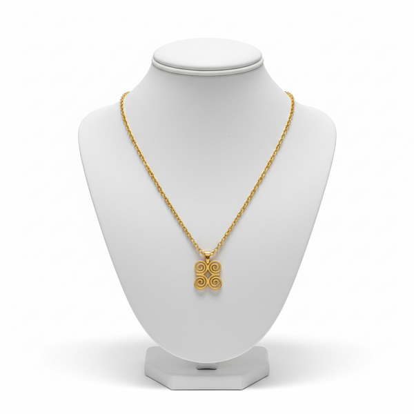HUMBLE DWENNIMMEN non-fade gold Adinkra stainless steel necklace only