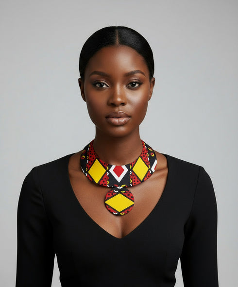 Halo Cape Necklace - Ankara Necklace