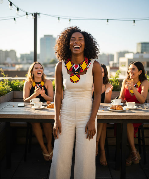 Halo Cape Necklace - Ankara Necklace