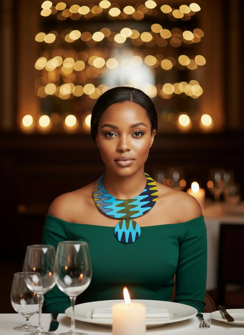 Halo Cape Necklace - Ankara Necklace