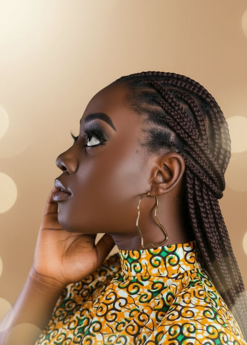 Elegant Contour African Map Hoop Earrings