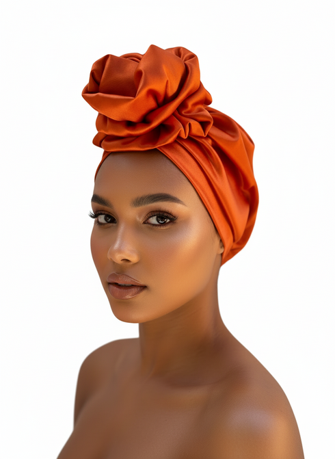 AMIRIEL Signature Sophisticated Handmade Bloom Turban Hair Accessory