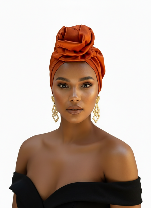 AMIRIEL Signature Sophisticated Handmade Bloom Turban Hair Accessory