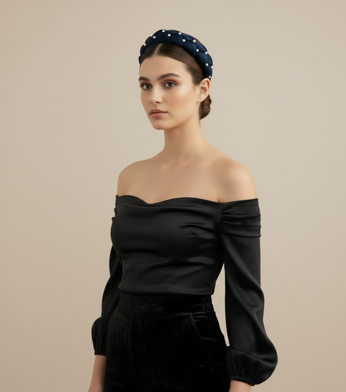 Aisha's Pearls Braided Majesty Satin Headband