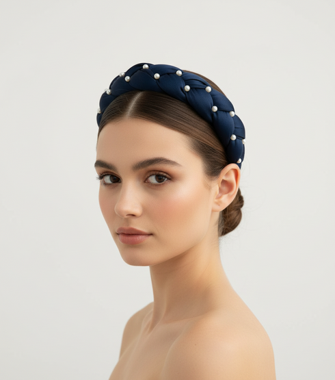 Aisha's Pearls Braided Majesty Satin Headband