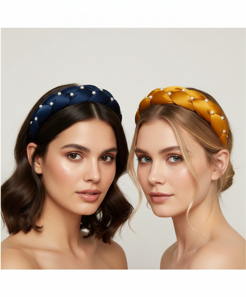 Aisha's Pearls Braided Majesty Satin Headband