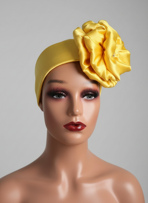 FATIMA Premium Twisted Flower Silk Turban Hair Accessory