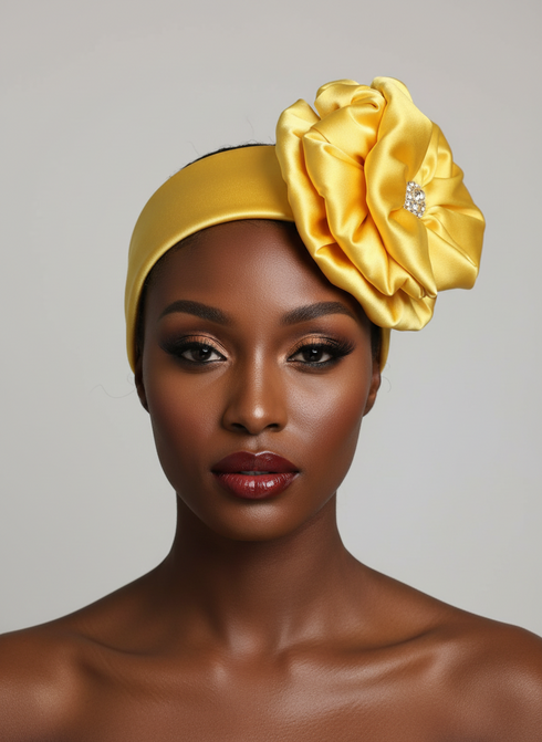 FATIMA Premium Twisted Flower Silk Turban Hair Accessory