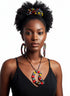 Indigo Infinity African Map Accessory Set - Ankara Earring and Necklace Set